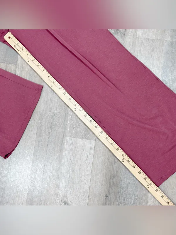 Express Jersey Knit Wide Leg Pants Rose Pink Small High Waist Lounge Athleisure - Image 10