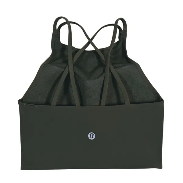Lululemon Like a Cloud High Neck Longline Sports Bra Size 2 Green Gym Workout - Image 3