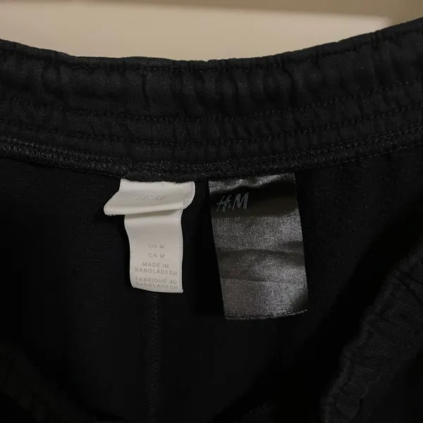H&M Men’s Black Sweatpants Size M Medium Joggers Drawstring Waist Used - Image 2