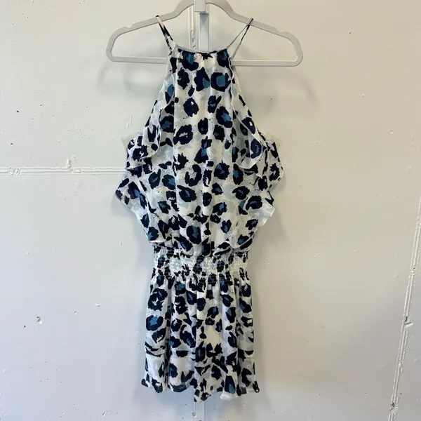NWT Parker Abstract Animal Print Lightweight‎ Sleeveless Mini Dress Medium Blue - Image 2