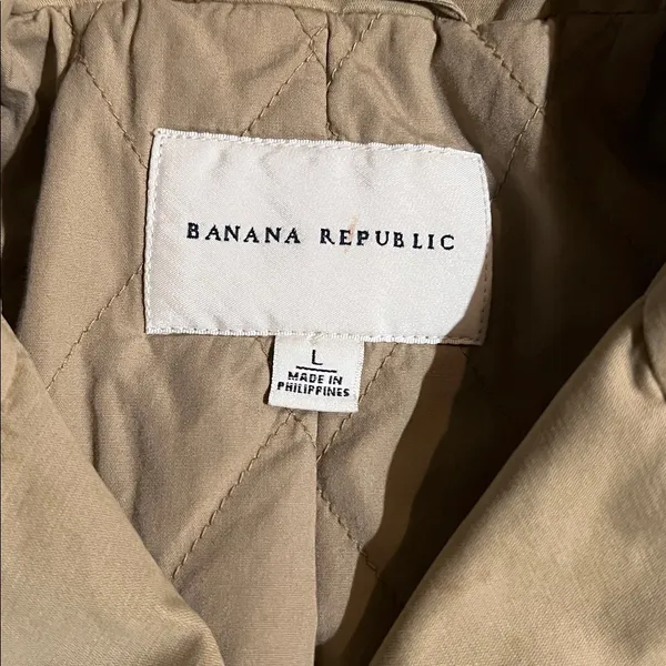 Banana Republic Women's Beige Pea Coat size L - Image 9
