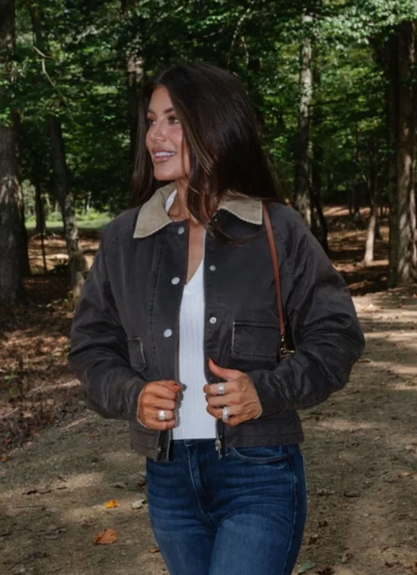 These Three Boutique Corduroy barn jacket vintage black - Image 3