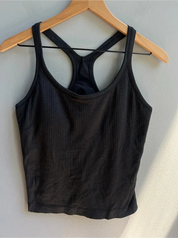 Lululemon Ebb to Street Tank Ribbed Black Size 10 - Image 5
