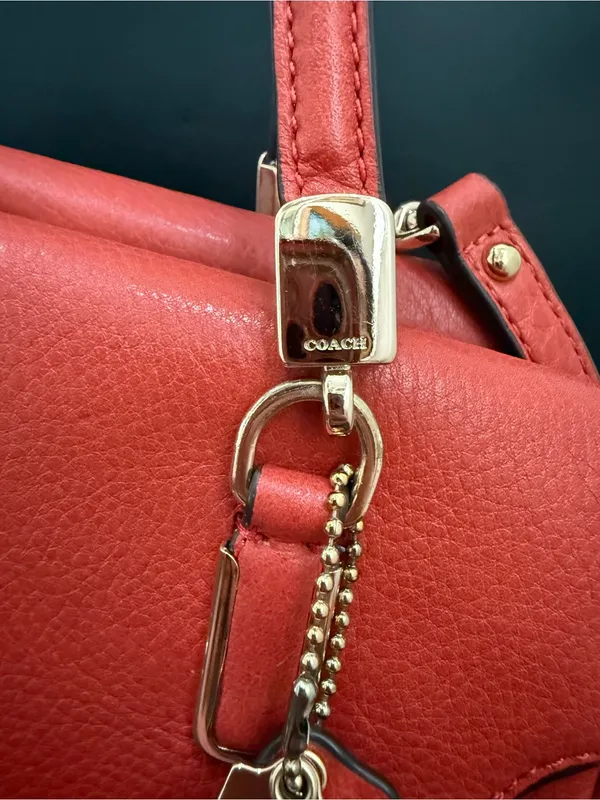 COACH 25169 Madison Madeline Orange Pebbled Leather East/West Satchel Crossbody - Image 14
