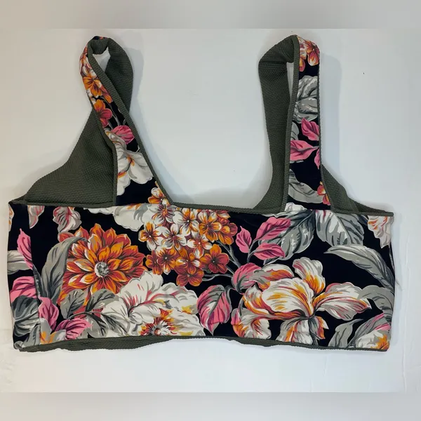 Maaji Pine Green‎ Passion 2 Way Wear Classic Floral Bralette Bikini Top Size M - Image 6