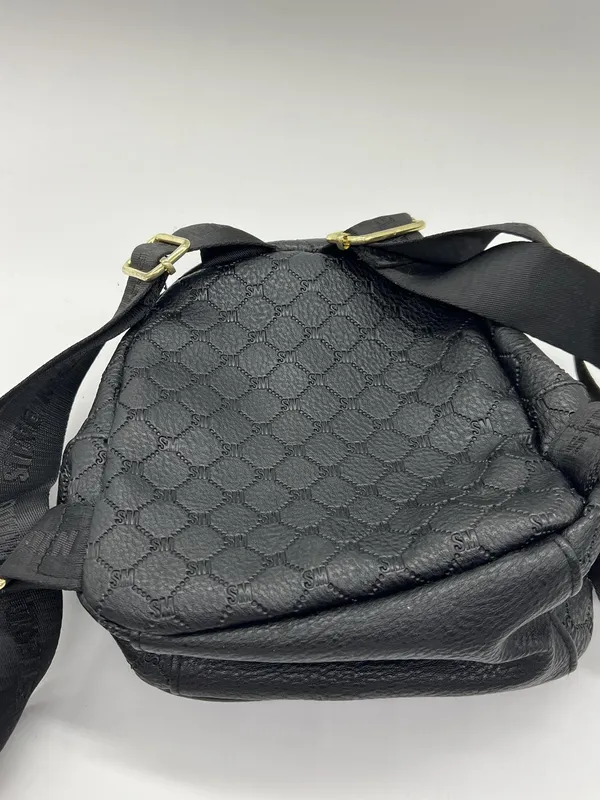 Steve Madden Backpack Womens Mini Black Logo Polyurethane Zip Adjustable Straps - Image 3