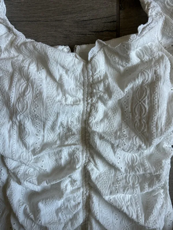 privy White Eyelet Puff-Sleeve Mini Dress - Image 5