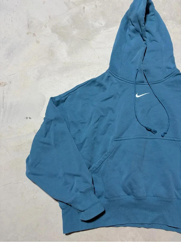 Nike Blue Pullover Hoodie center swoosh logo medium - Image 2