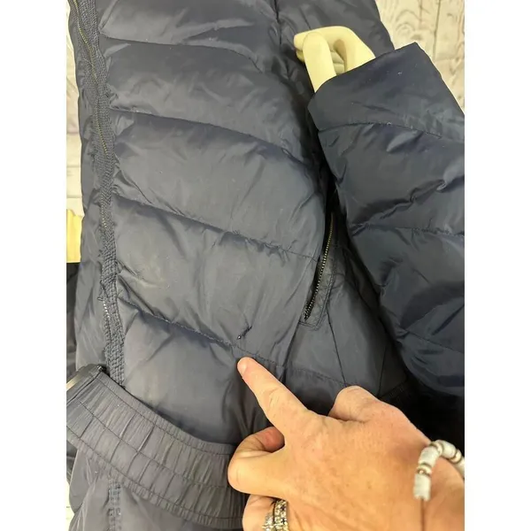 DKNY Navy puffer down 3/4 length coat with belt size 2x * - Image 11