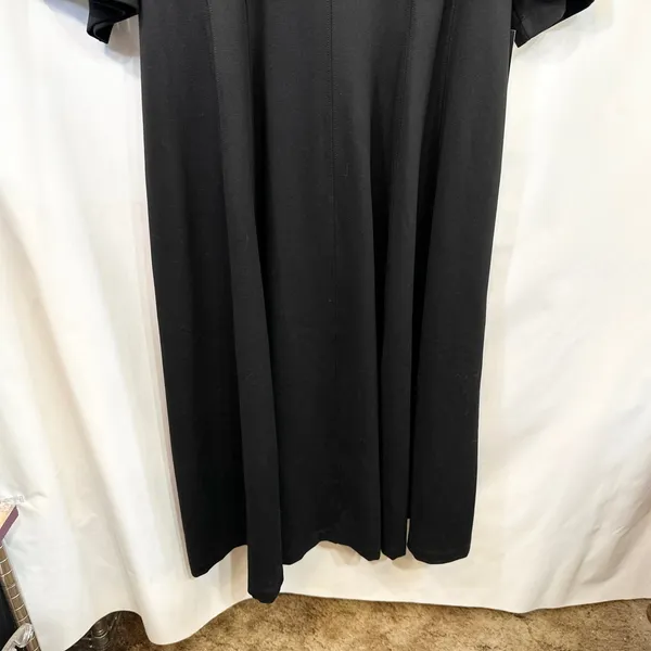 Eloquii Plus Sz 24 Maxi‎ Dress Heavy Black Short Sleeve Princess Seam Formal 197 - Image 4