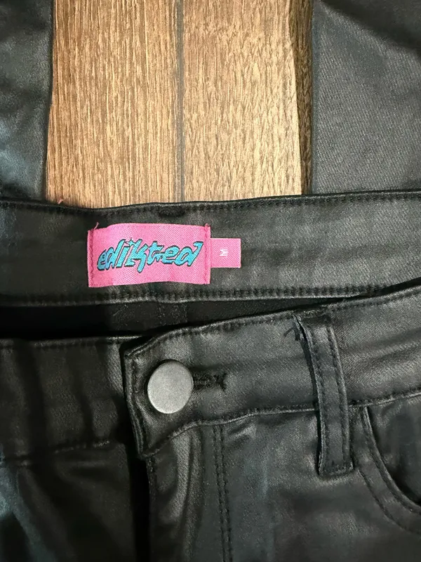 Edikted Leather Pants Flare - Image 2