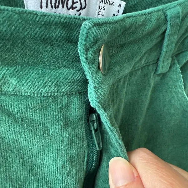 Princess Polly Nadia Fine Wale Corduroy Pants Green $66 4 - Image 5
