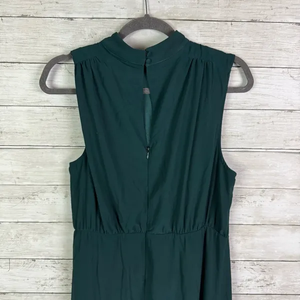 Lulus Classic Elegance Emerald Chiffon Sleeveless Mock Neck Maxi Dress Size XL - Image 6