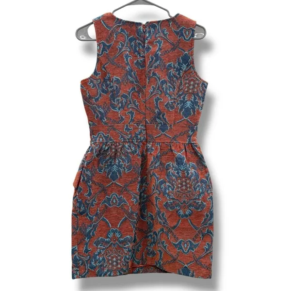 Anthropologie Tulle Structured Tapestry Scoop Neck Mini Dress Sz S - Image 5