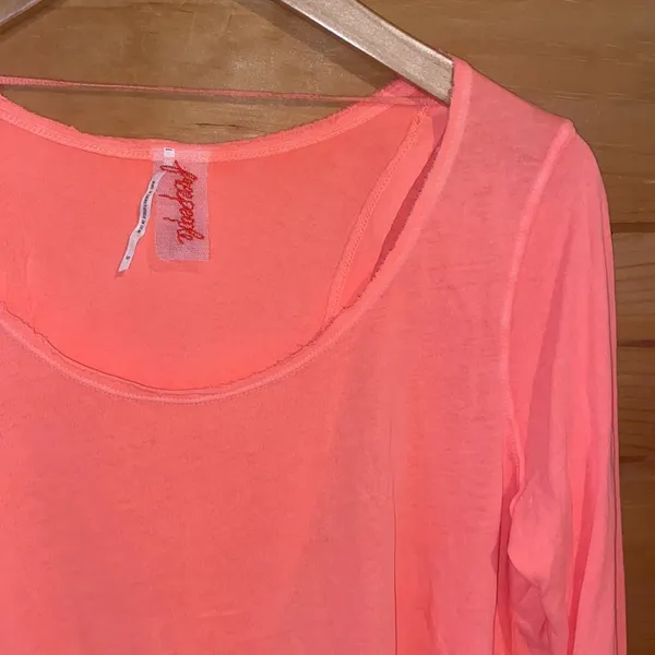 Free people neon Orange open back flowy top - Image 2