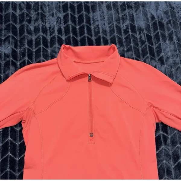 LULULEMON Women's Race GRACE 1/2 ZIP Coral Size 6 - Image 3