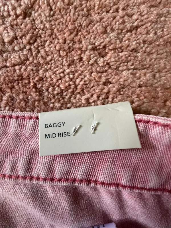 1030 Tenthirty Pink Baggy Wide Leg Jeans XS Butterfly Applique NWT - Image 10