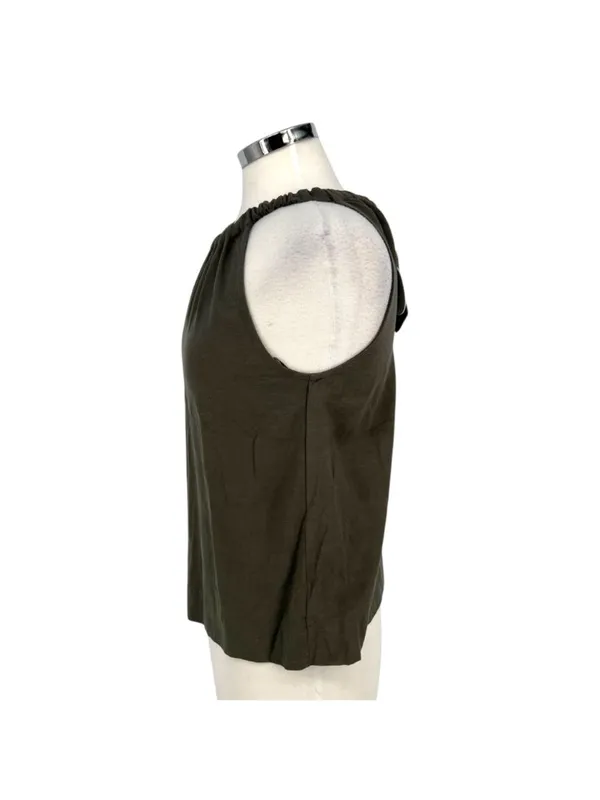 Anthem The Bianca Boho Top Linen Halter Style Tie Back Sage Green Size XS NWT - Image 4