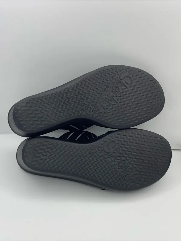 Skechers wedge platform cushion black sandals women’s Size 9 - Image 7