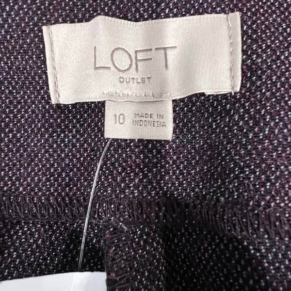 LOFT Original Fit Dress Trouser Woman's Size 10 Maroon Business Professional NWT - Image 3