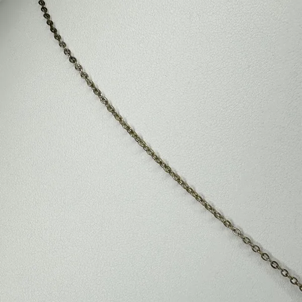 Faux Pearl Rhinestone Pendant Silver Tone Necklace 18-19" ✨ - Image 5