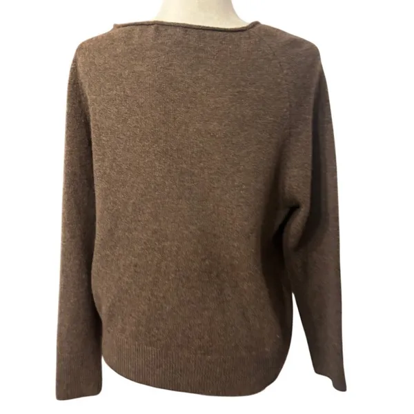 Quince 100% Mongolian Cashmere Boatneck Sweater, Brown, Size XS - Image 3
