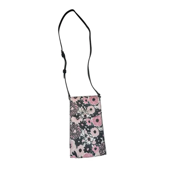 Kate Spade Staci North/South Flap Phone Crossbody Dahlia Floral Pink Multi Black - Image 2