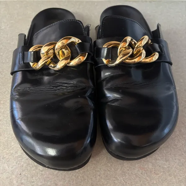 Alohas Black Fireplace Chunky Preppy Coastal Minimalist Lagenlook Clogs 40/10 - Image 2