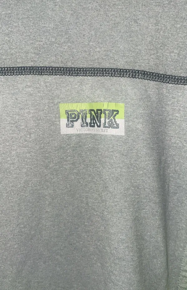 Victoria's Secret PINK Ultimate Funnel Neck Gray Neon Pullover - Image 4