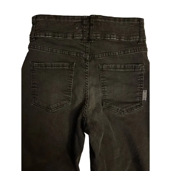 Zara Black Front‎ Pocket Straight Leg Cropped Thick Waistband Jeans Size 6 - Image 5