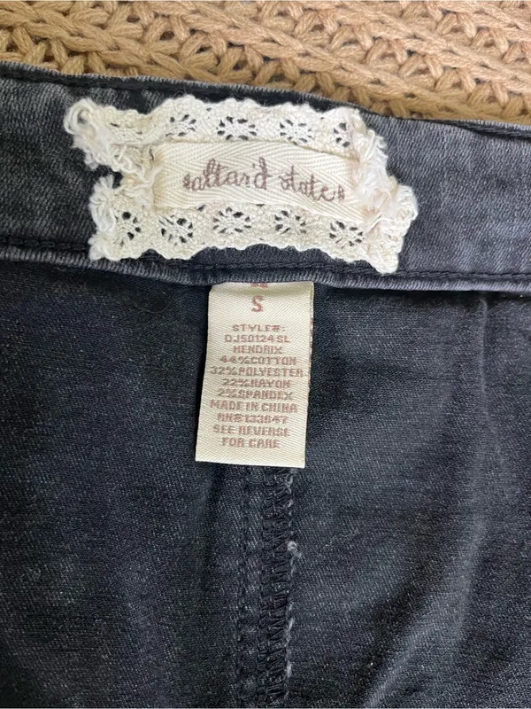 Altar'd State Black Washed Denim Button-Front Mini Skirt - Image 2
