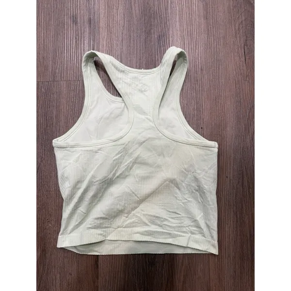 Lululemon Tank Top Womens 6‎ Ebb To Street Racerback Cropped Green Ribbed Gym - Image 2