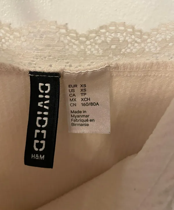 White/Tan Ribbed Top - Image 2