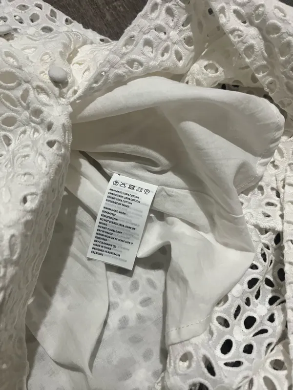 BARDOT Eyelet Puff Sleeve Midi Dress - Image 6