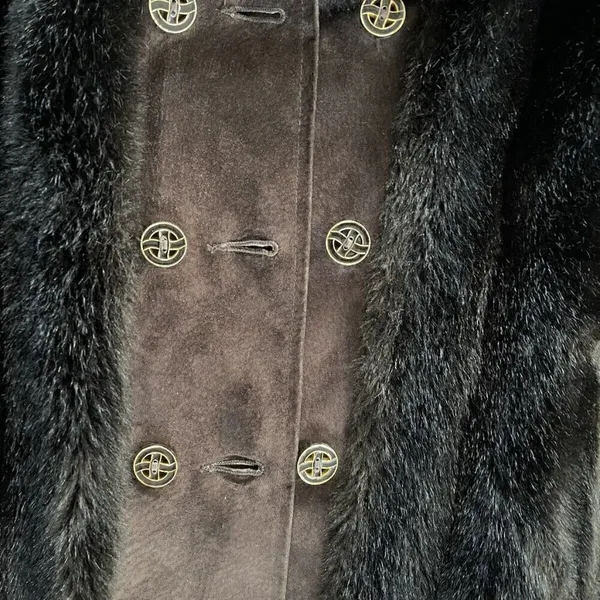 Lykafur Brown Faux Fur Coat for Women Vintage Tissavel France - Sz M w/S… - Image 13