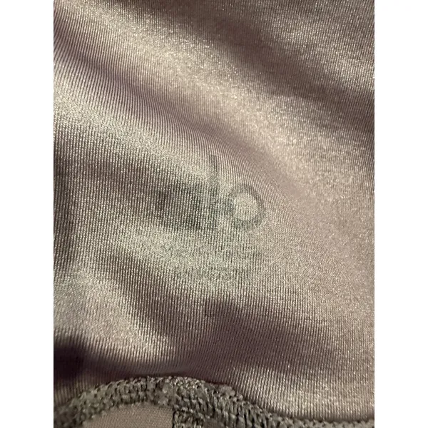 Alo Yoga High-Waist Airbrush Leggings Metallic Mauve Taupe‎ Women's Size L - Image 5