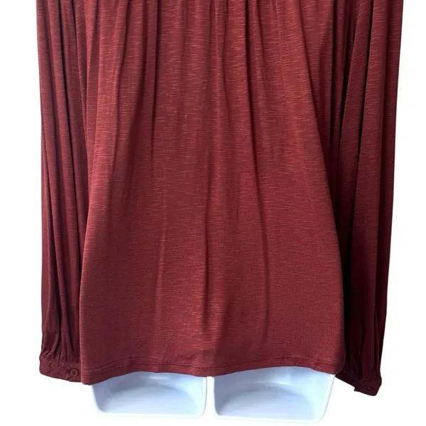 NEW Democracy Rust Embroidered Peasant‎ Blouse Boho Garden Lagenlook Feminine L - Image 7