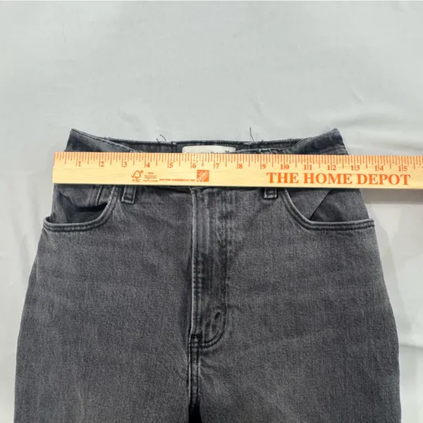 Abercrombie & Fitch Curve Love 90s Straight Ultra High Rise Jeans Black 28‎ 6R - Image 6