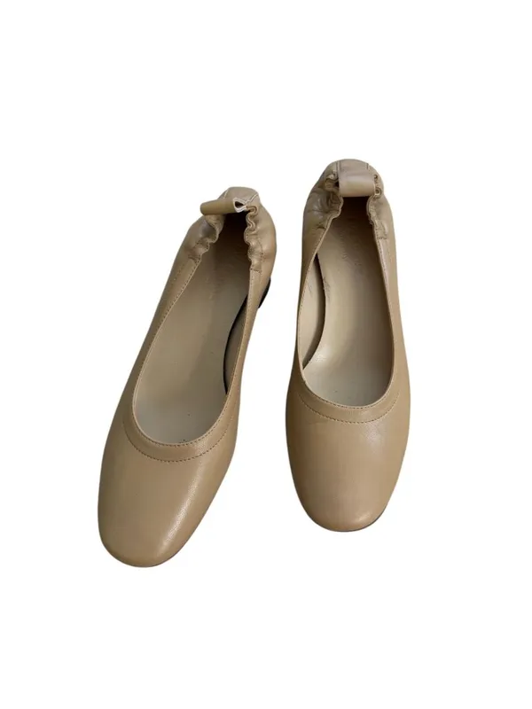 EVERLANE Beige Leather Block Heels Size US 6 - Image 8