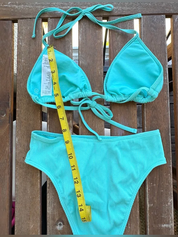 NWT Hollister Ribbed Bikini Set - Turquoise - XS/XS - Image 5