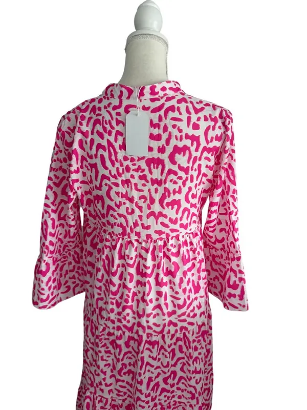 MADE WITH LOVE Pink White Animal Print Maxi Dress Size Small NEW NWT - Image 5