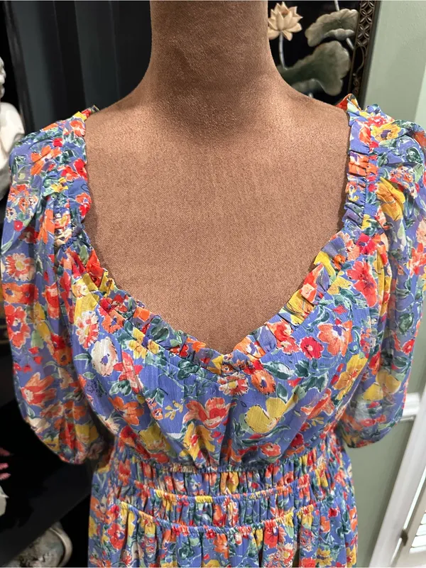 Vince Camuto Floral Puff Sleeve Mini Dress – Size 10 - Image 2