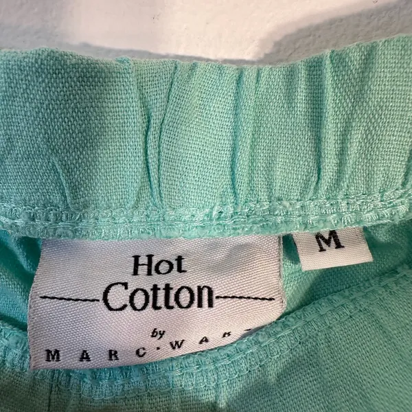 Hot Cotton‎ by Marc Ware Linen Blend Wide Leg Drawstring Pants Seafoam Green M - Image 4