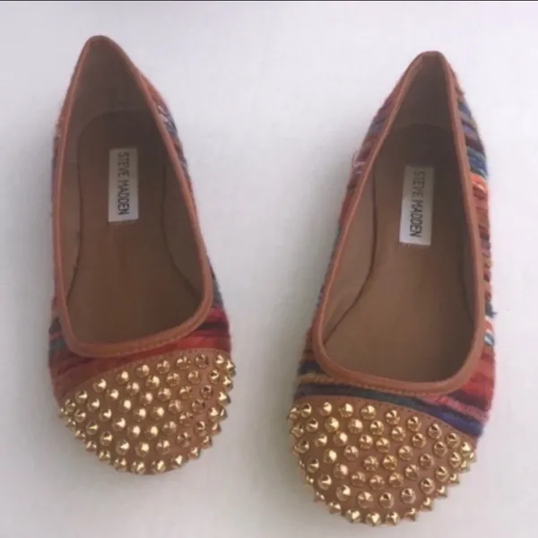 Steve Madden Size‎ 5.5 Kimmmie Fabric Studded Round Toe Ballet Flat - Image 2
