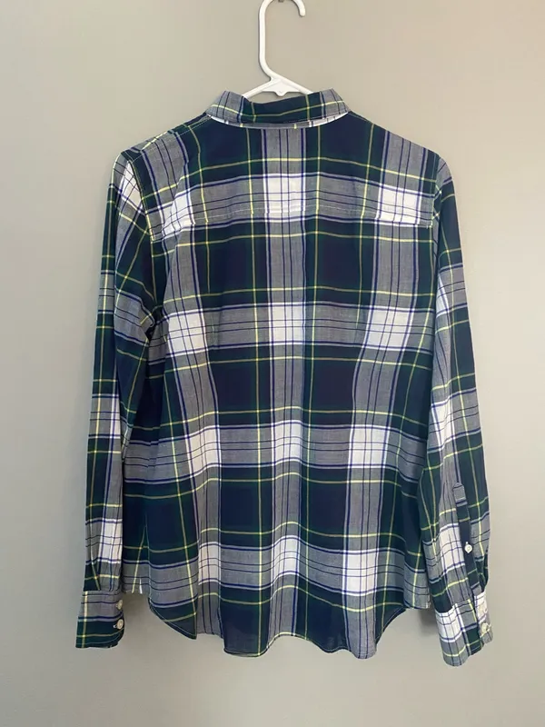 J.CREW Women’s Size S Plaid Long Sleeve Button-Up Cotton Point Collar Shirt - Image 2