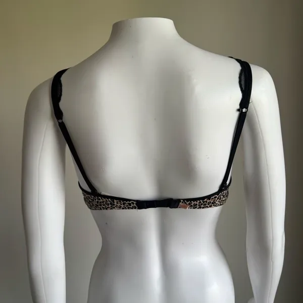 Victoria’s Secret PINK Black Lace Leopard Print Bralette Size S - Image 7