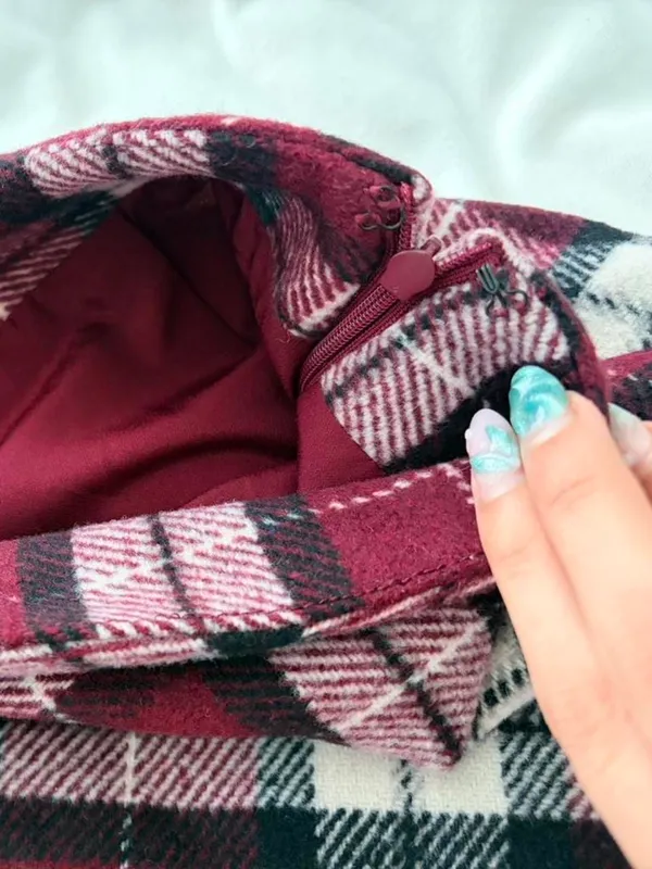 Forever 21 Plaid Skirt Burgundy - Image 3