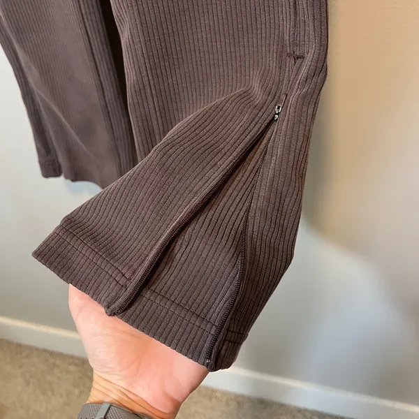 Lululemon Ribbed Softstreme Zipped Hem Pants Espresso Brown 2 - Image 4