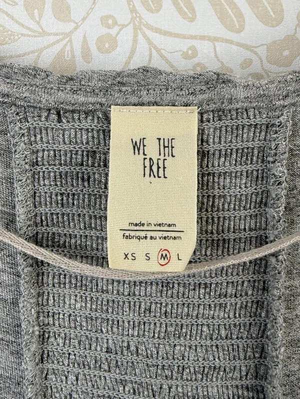 We The Free Gray Oversized Just A Henley Front Tie Top - Size - Medium - Image 4