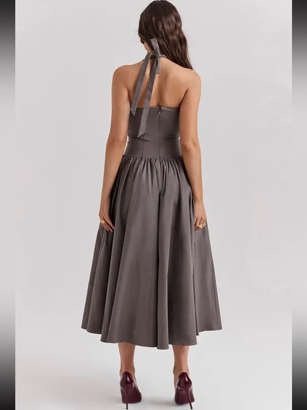 HOUSE OF CB 'Coquette' Smoke Halter Midi Dress /Size M-US(P) - Image 2